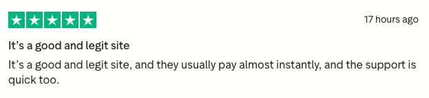 5-star review: Good and legit site
